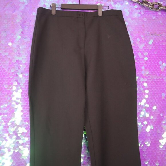 BLACK DRESS PANTS 16 Fashion Bug Vintage 90s Y2K USA Charcoal Office Work - Picture 1 of 9